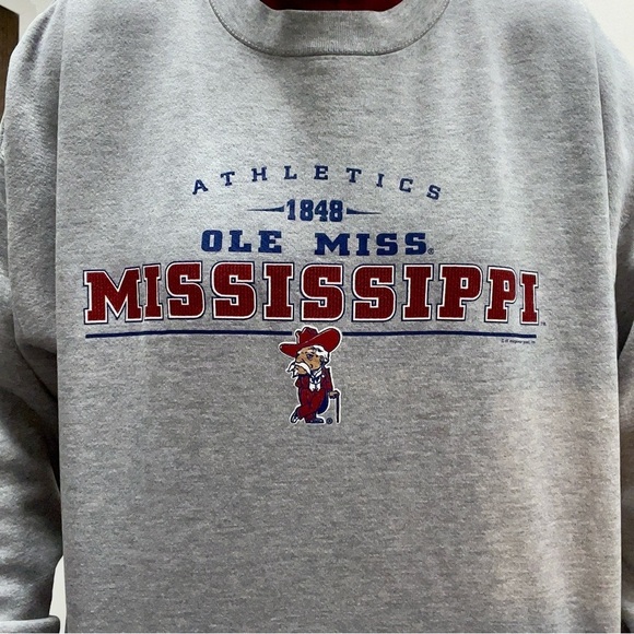 Vintage Lee Sport Ole Miss Rebels Mississippi Crewneck Sweatshirt - Picture 3 of 12